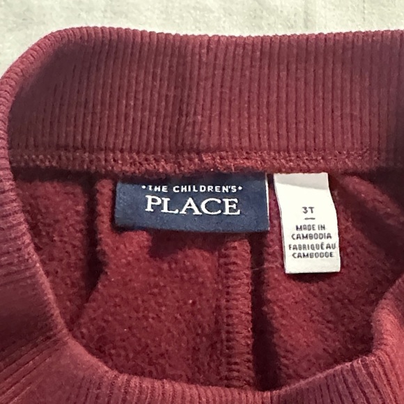 The Children's Place Maroon Joggers with Bear Design - Picture 2 of 3